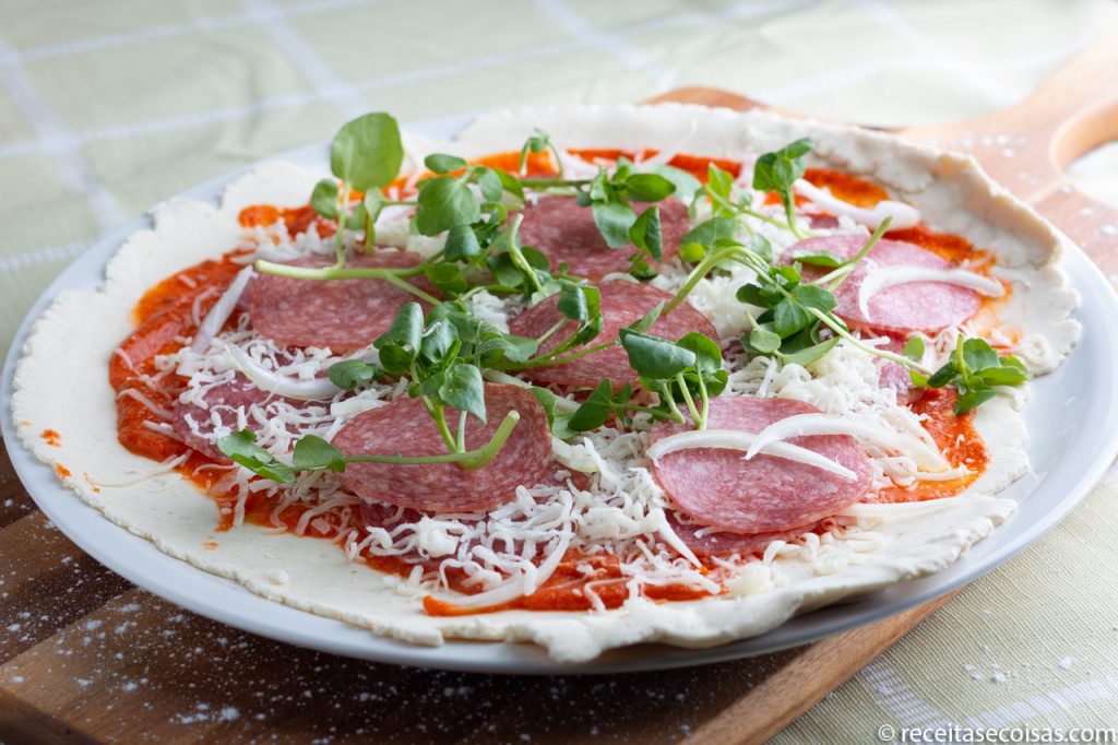 Sugestão de apresentação de pizza sem glúten