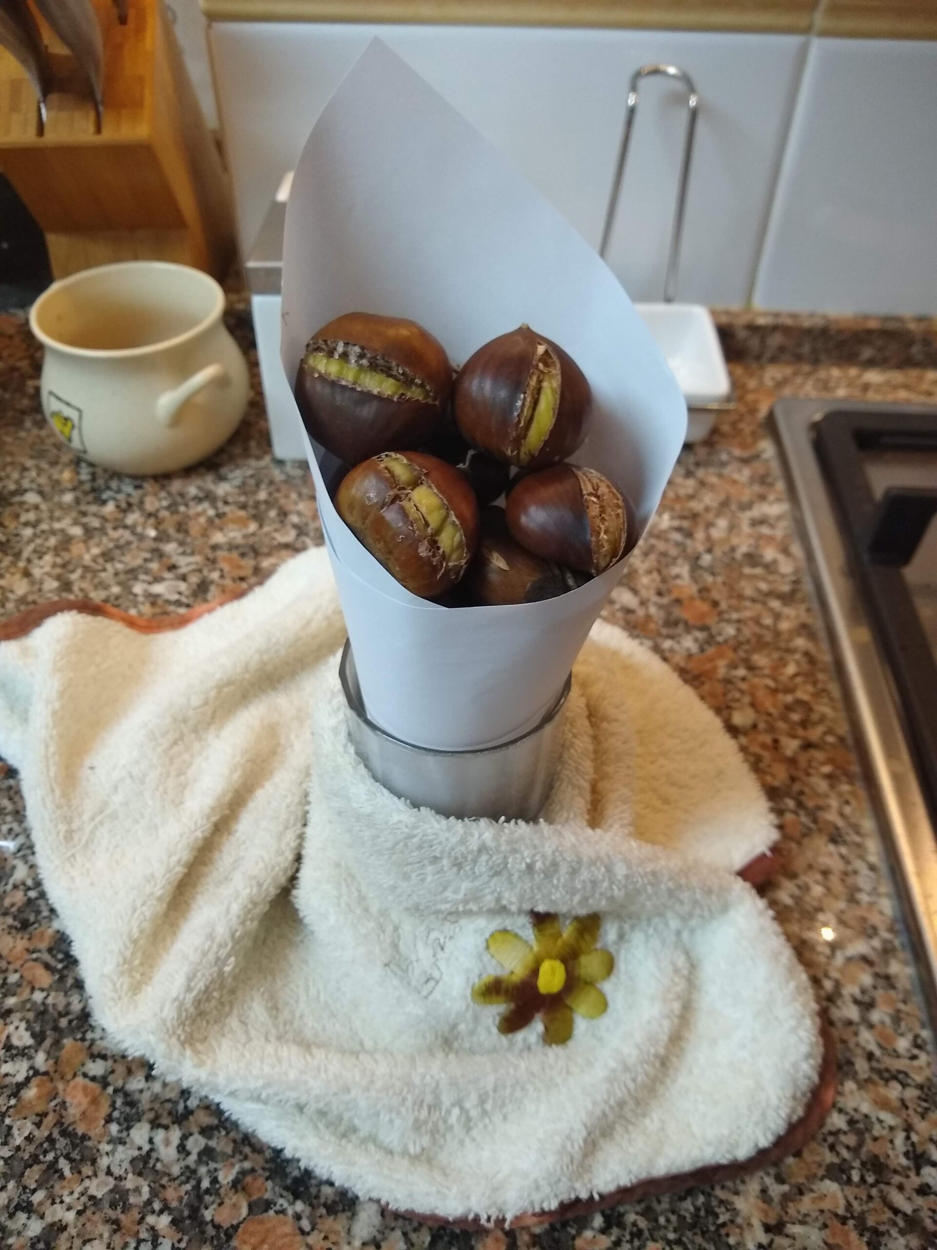 Castanhas assadas no forno